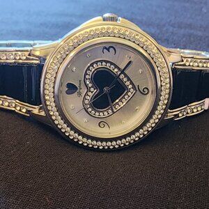 Brighton Carlsbad Black Enamel & Crystal Accented Watch